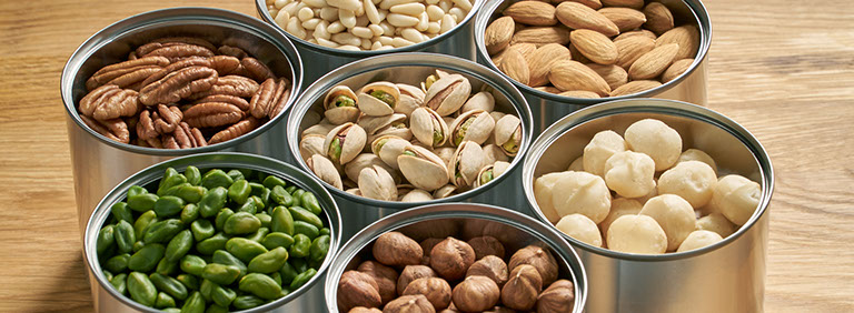 Italienische Pinienkerne | Australische Mandelkerne Natur Nonpareil Fancy 20/22 | Rohe Australische Macadamiakerne Style 1 | Italienische Haseln